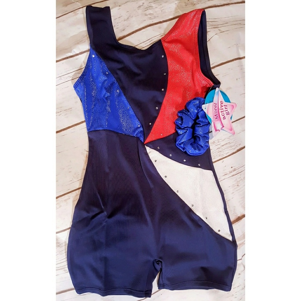 Girls Fun Stars Dance Biketard Costume NWT